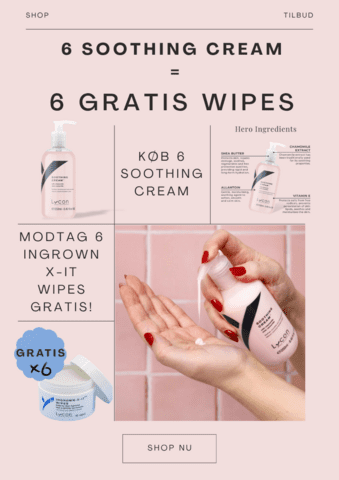 6 Soothing Cream + 6 GRATIS Ingrown x-it Wipes